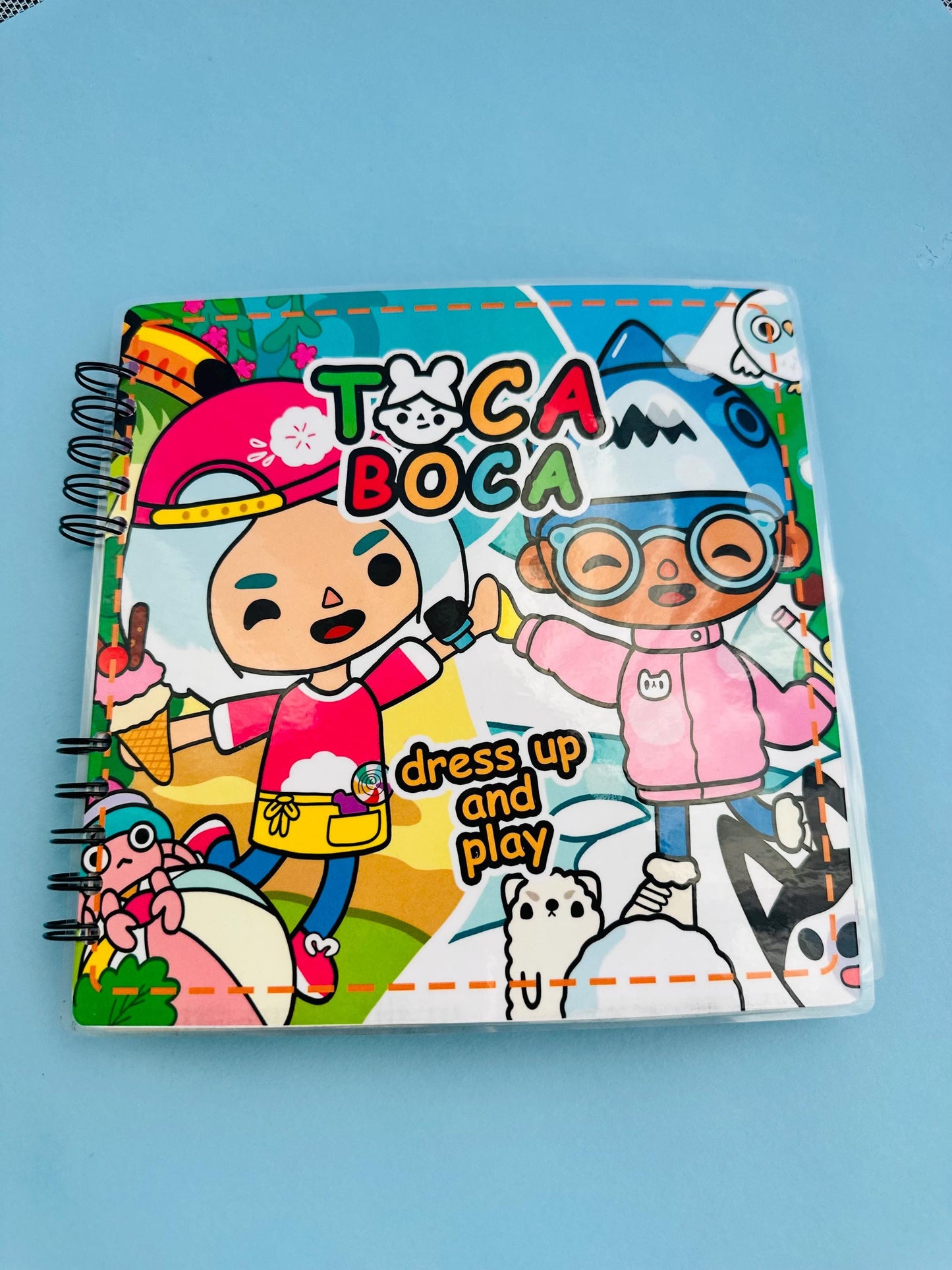 Toca Boca Dres Up and Play Children Velcro Book with 8 Characters and 67 Colorful Pieces