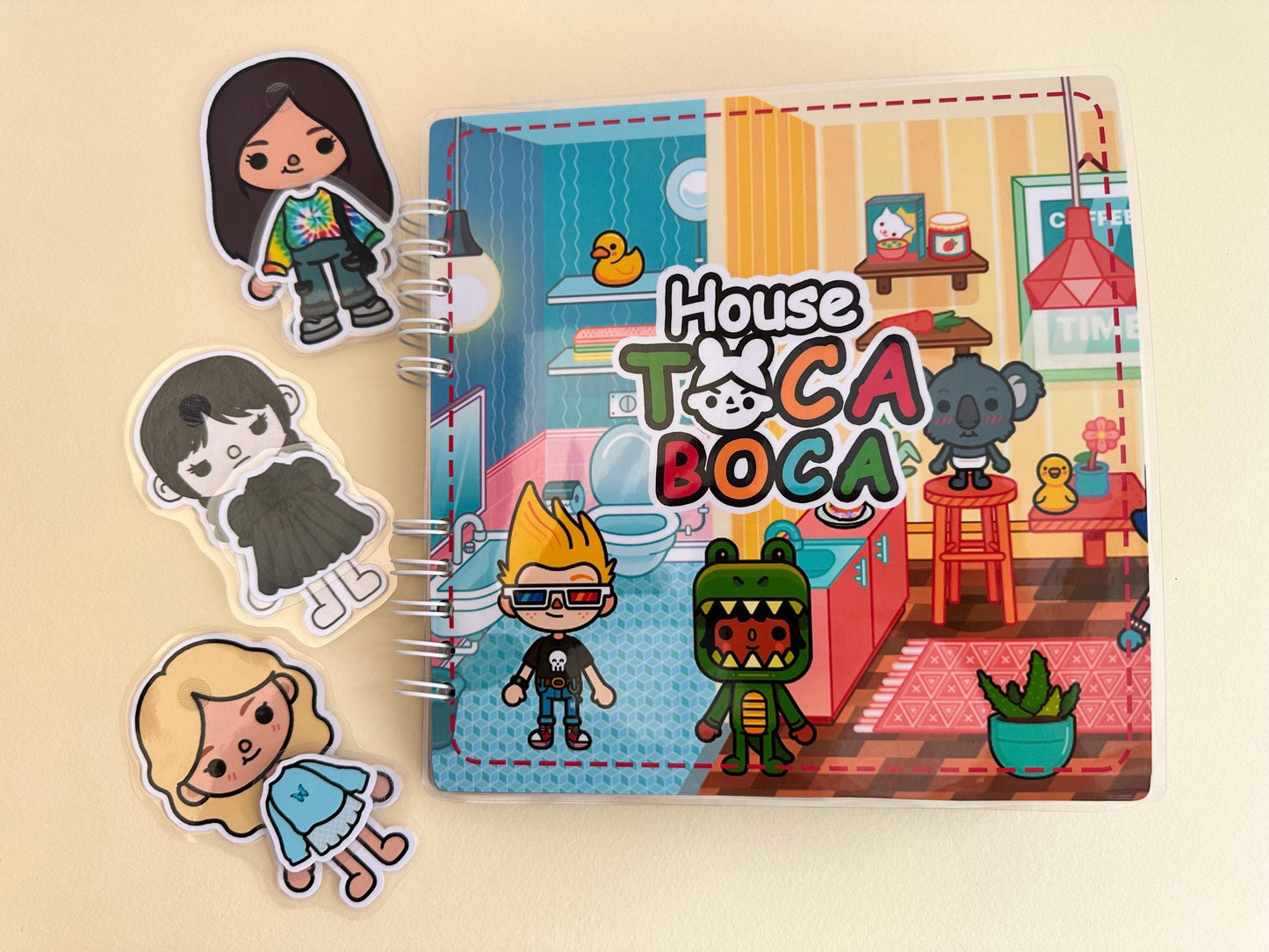 Toca Boca Children Velcro Book House Game with Wednesday Characters