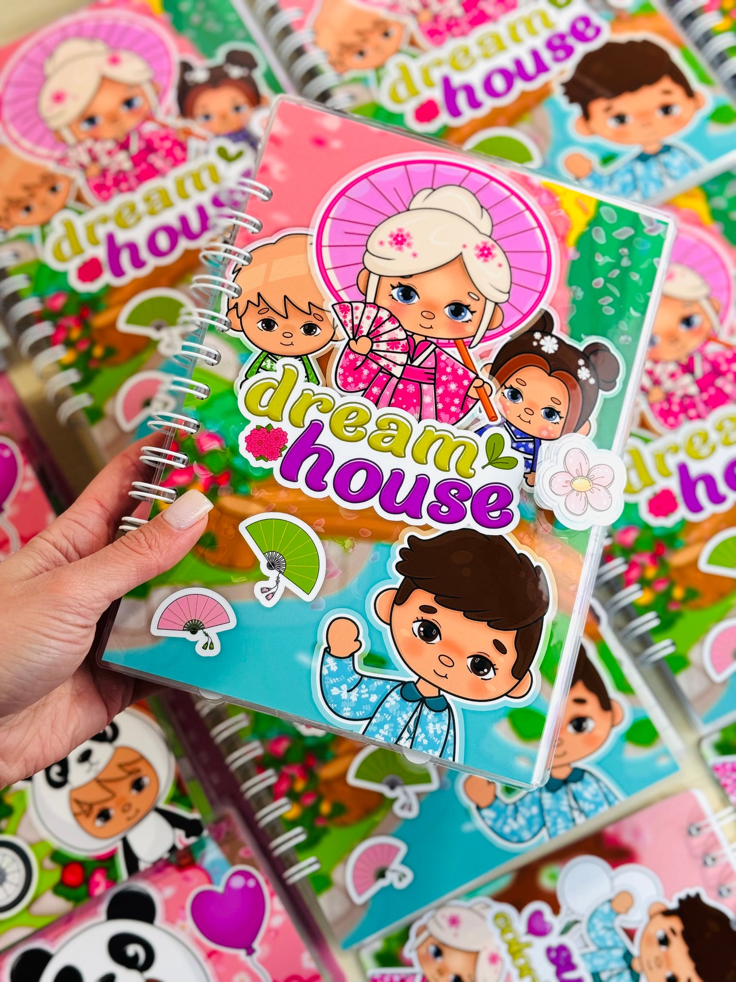 Pink Dream House Sticker Book - Dollhouse, Dress-Up, and Fun Panda Costumes for Kids