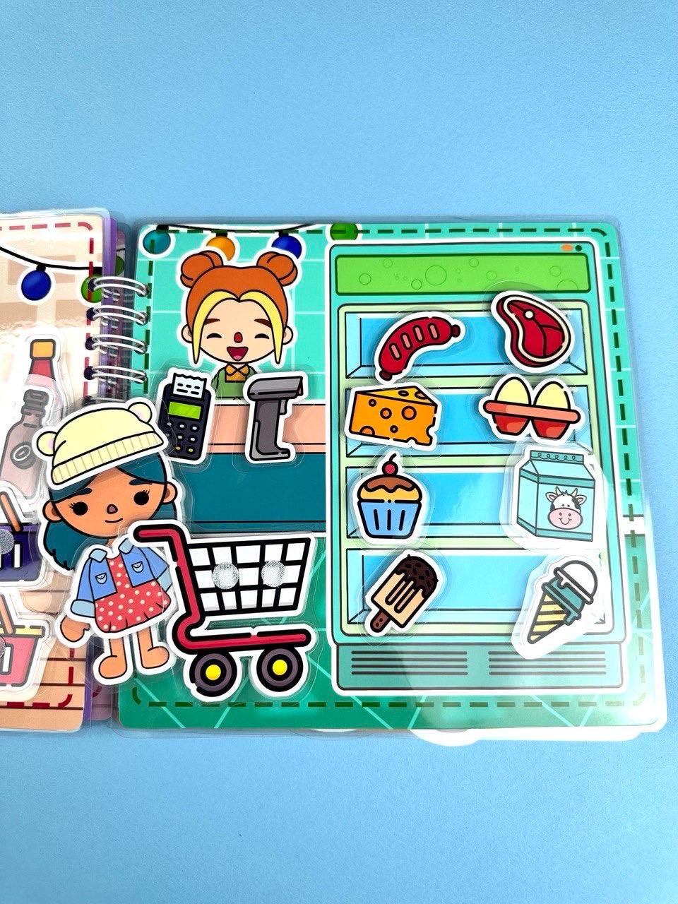 Toca Boca Farm Shopping Children Velcro Book - Fun Shopping Adventure for Imaginative Play