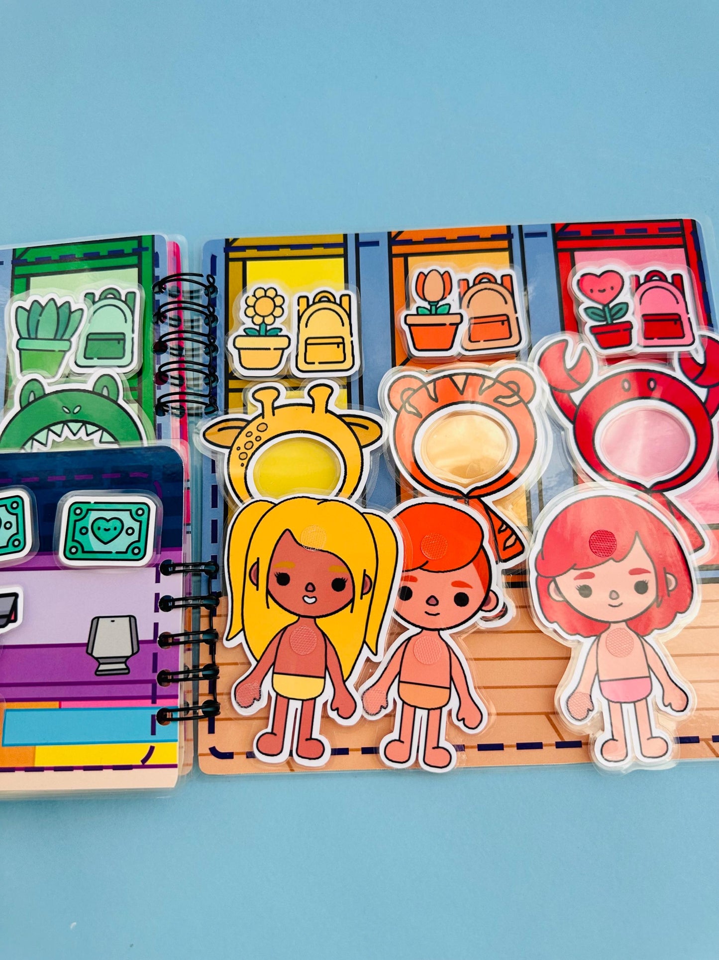 Toca Boca Dres Up and Play Children Velcro Book with 8 Characters and 67 Colorful Pieces