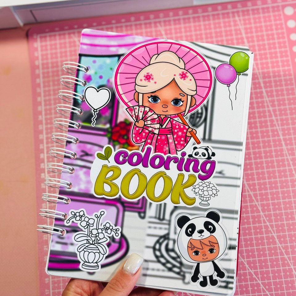 Panda Park Coloring Page for Creativity for Children with Little Heroes and Stickers - Size A5, 11 Pages of Thick Cardboard 220 Thickness
