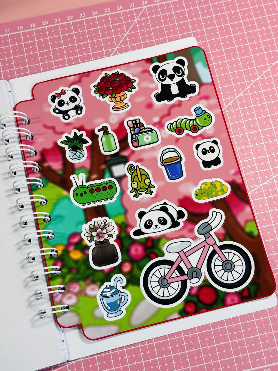 Panda Park Coloring Page for Creativity for Children with Little Heroes and Stickers - Size A5, 11 Pages of Thick Cardboard 220 Thickness