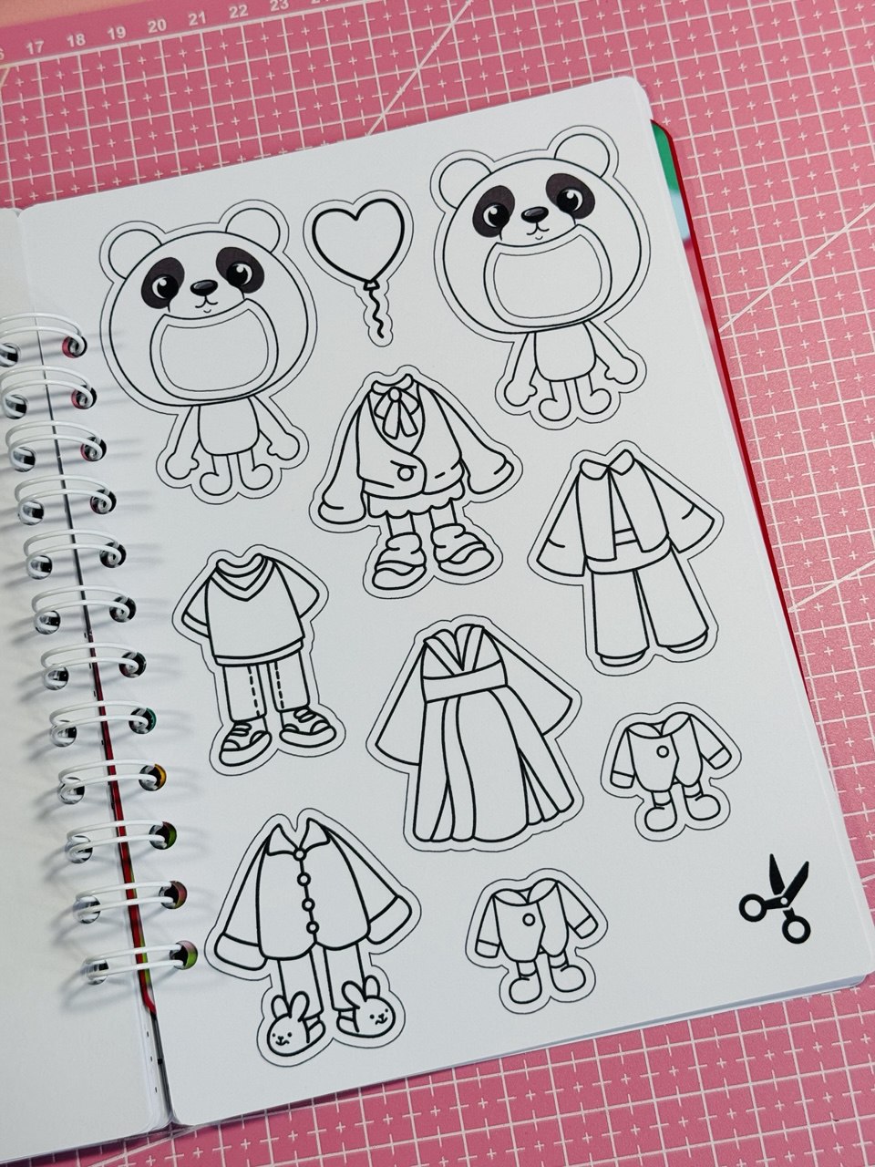 Panda Park Coloring Page for Creativity for Children with Little Heroes and Stickers - Size A5, 11 Pages of Thick Cardboard 220 Thickness